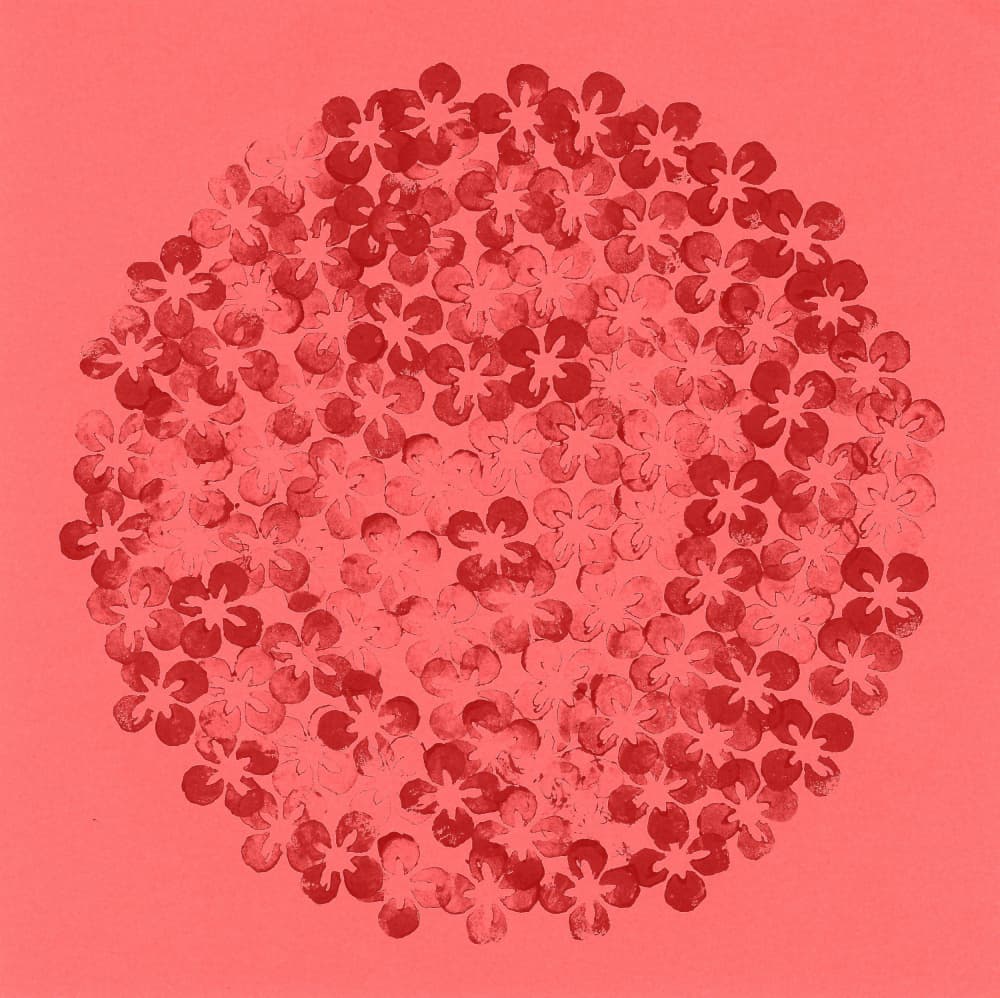 Coral Flower Circle by Santhosh ch — canvas wall art