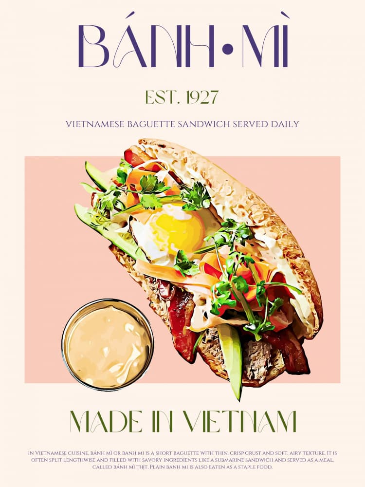 Fresh Vietnamese Banh Mi by Nazma Khokhar — canvas wall art