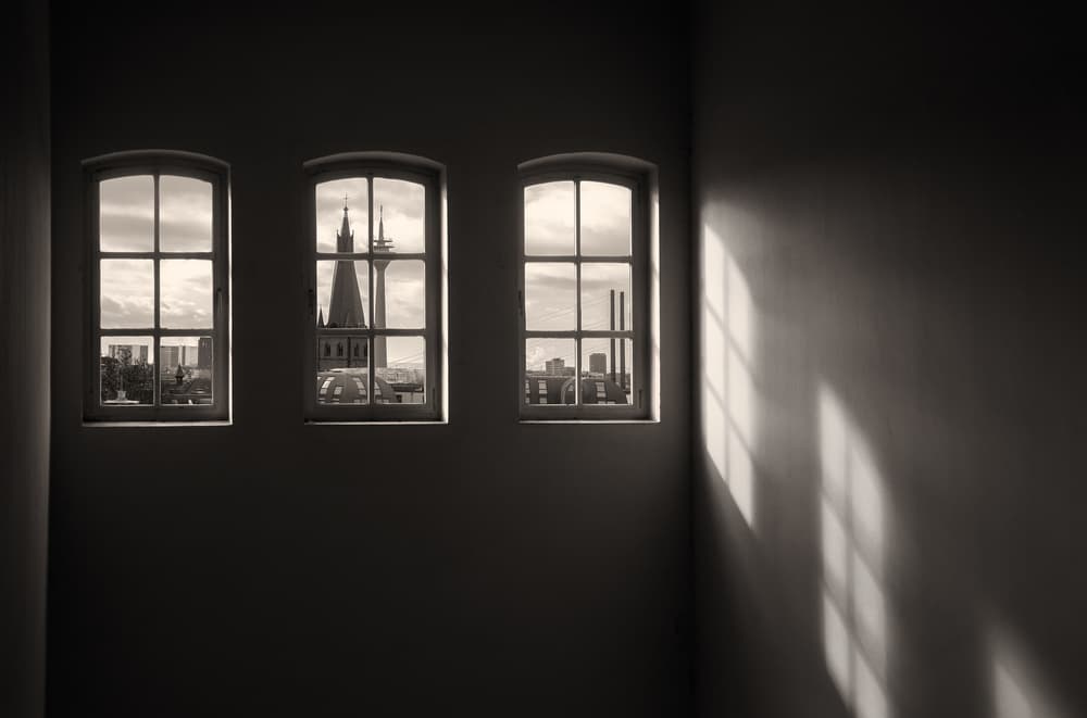 Window Shadows Cityscape by Hans-Wolfgang Hawerkamp — canvas wall art