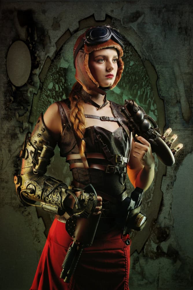 Steampunk Adventurer Portrait by Nick Amanda — canvas wall art