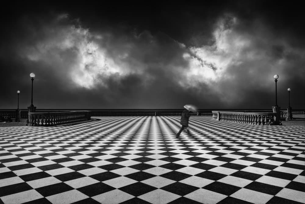 Moody Checkered Promenade Walk by Adam Dauria ☂ — canvas wall art