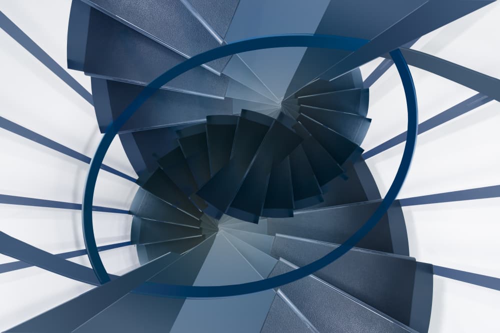 Blue Spiral Staircase by Greetje van Son — canvas wall art