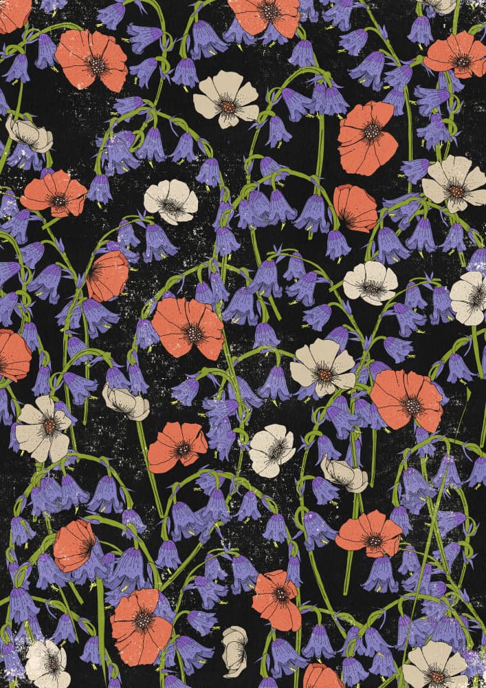 Vibrant Forest Flowers by Nicholas — canvas wall art