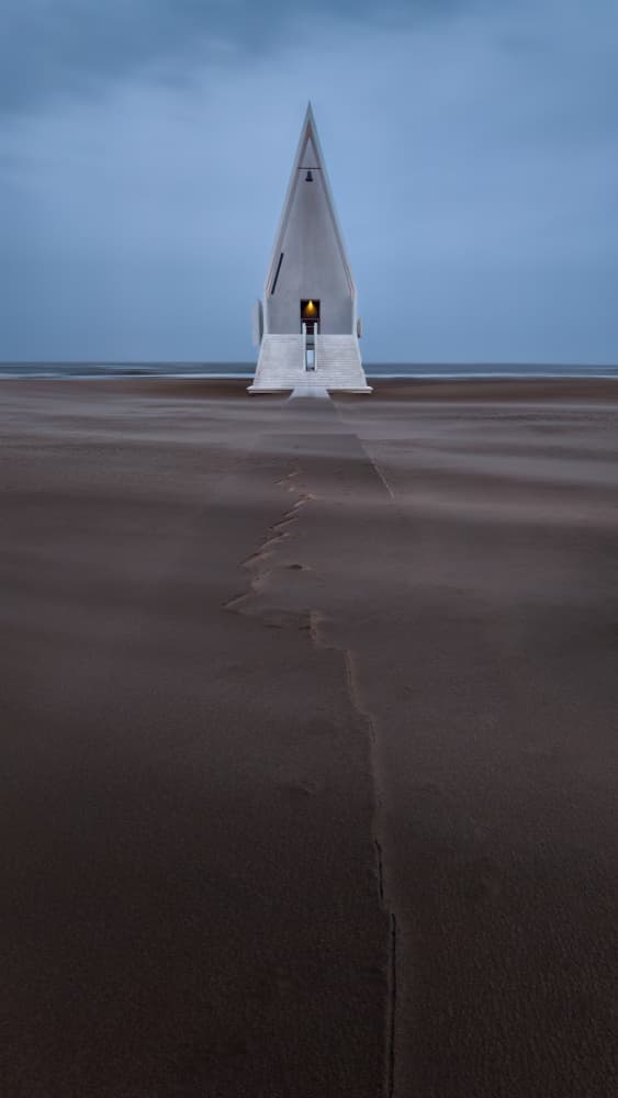 Dusk Beach Architecture by Aidong Ning — canvas wall art