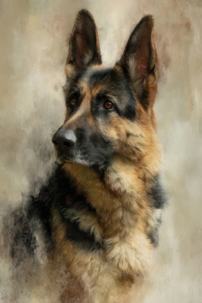 Majestic German Shepherd by Rafal Kulik — canvas wall art