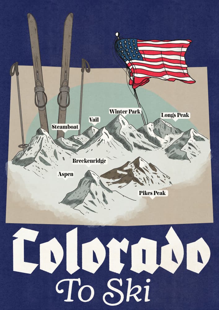 Vintage Colorado Ski by Nicholas — canvas wall art