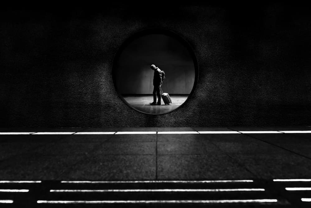 Solitary Traveler Deep Shadow by Jorge Pimenta — canvas wall art