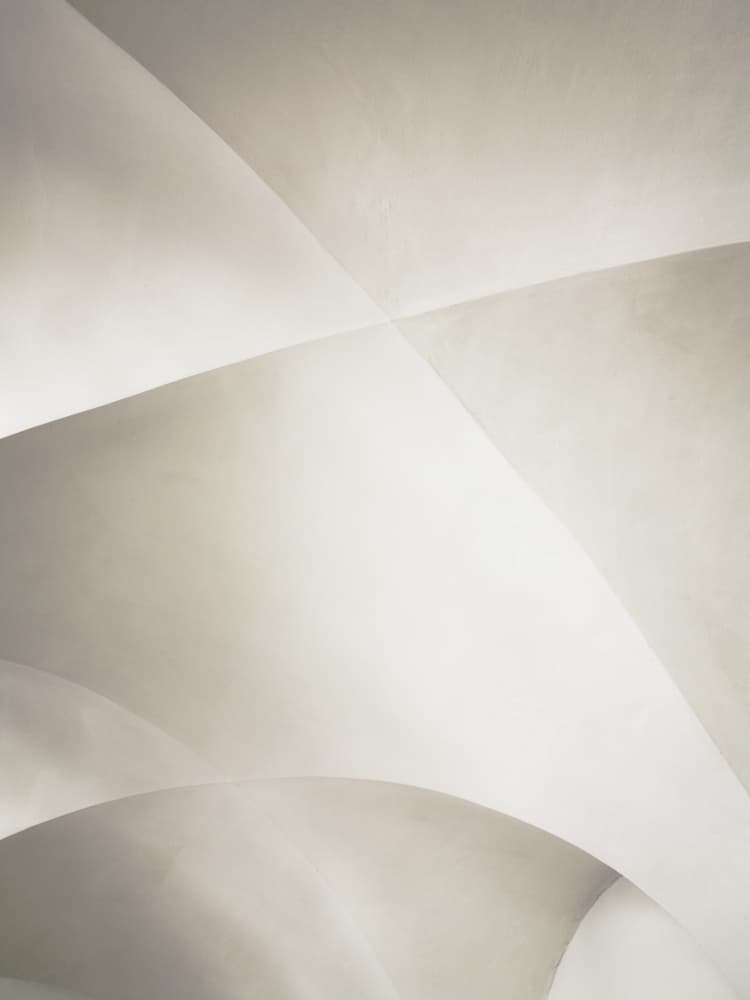 Soft White Architectural Curves by Angelo Cerantola — canvas wall art