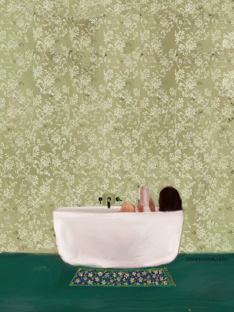A Peaceful Soak by Osheensgallery — canvas wall art