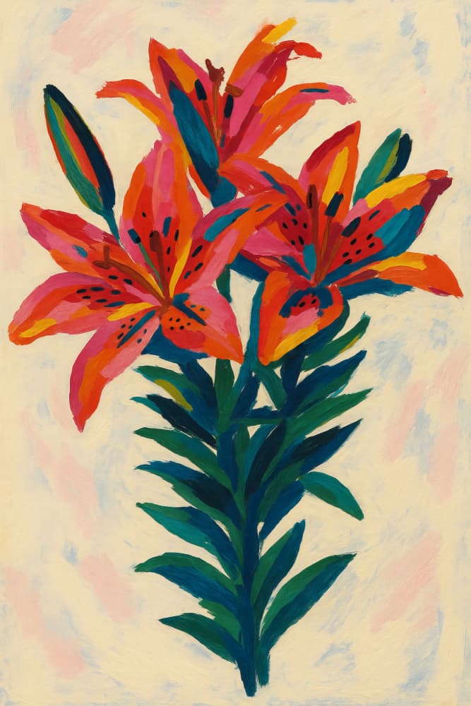 Vibrant Orange Lilies by Frida Floral Studio — canvas wall art