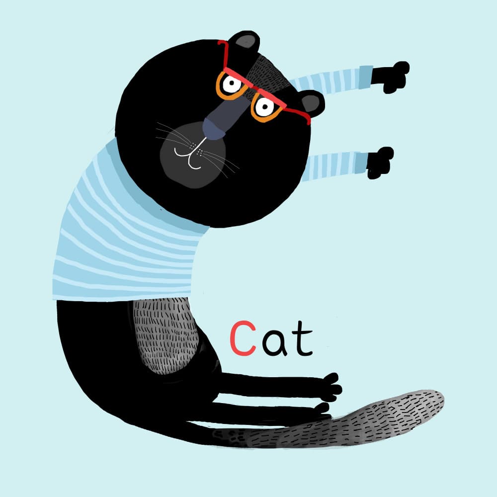 Curious Cat Stretching by Carla Daly — canvas wall art