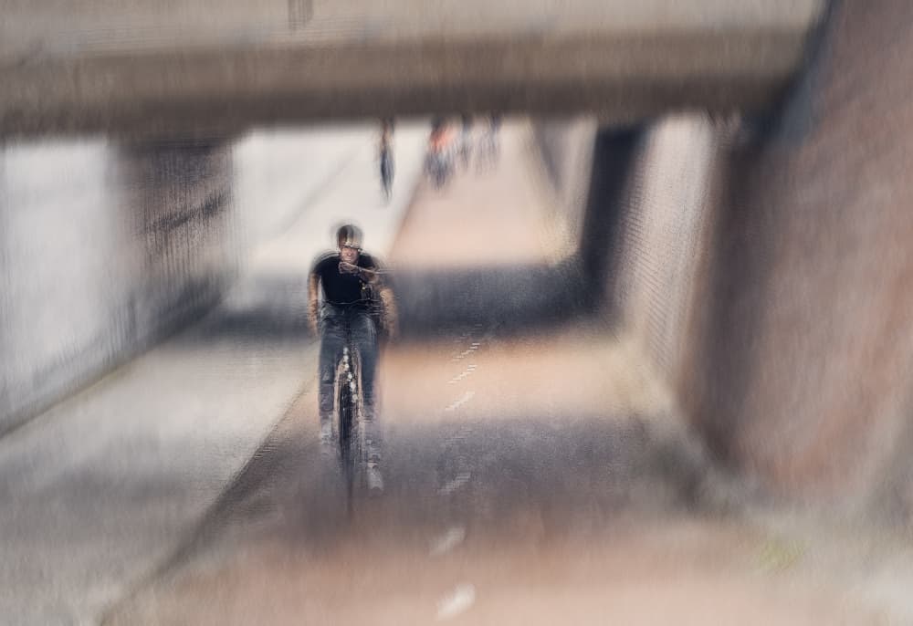 Speedy Tunnel Cycling by Jan van der Linden — canvas wall art