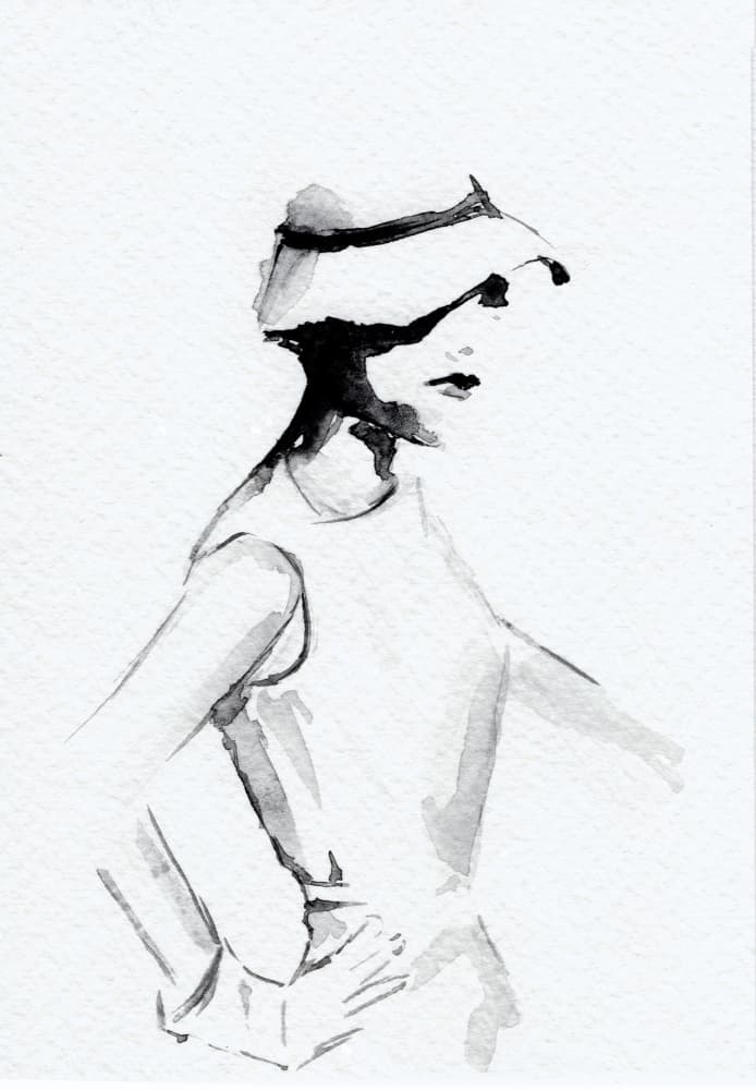 Elegant Woman In Hat by Helena Engström — canvas wall art