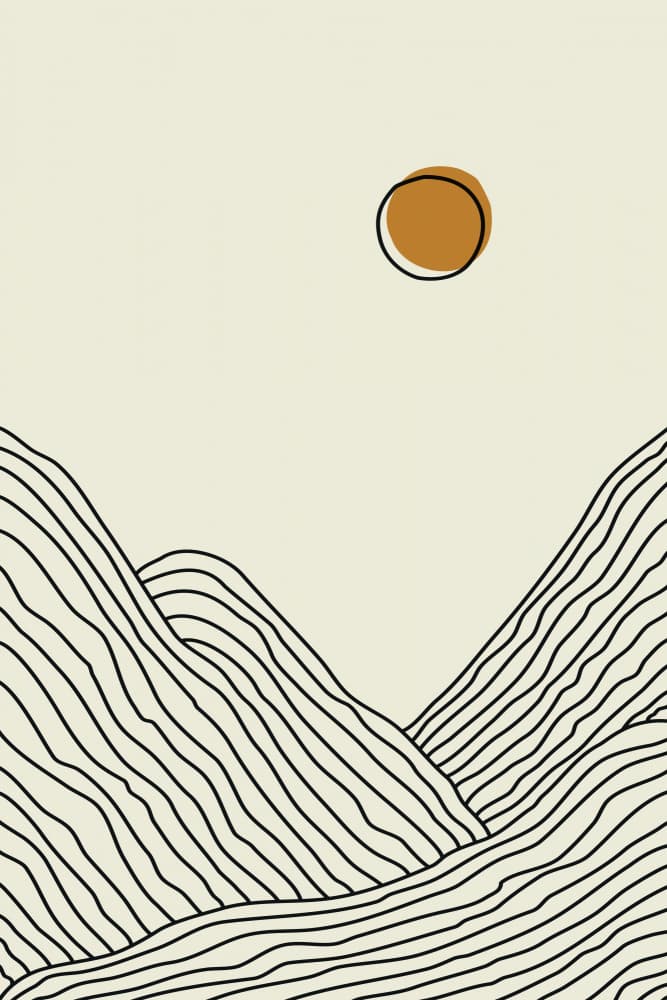 Minimalist Mountain Sun by jay stanley — canvas wall art