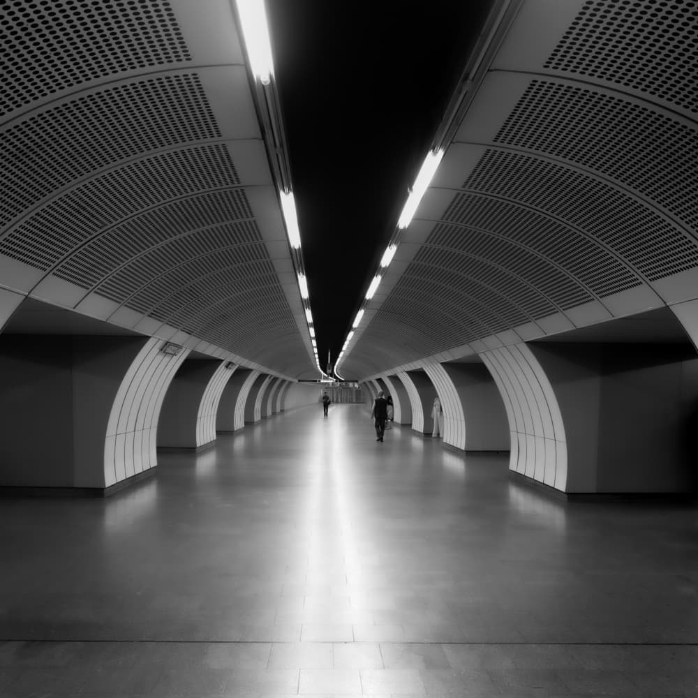 Modern Subway Passage by Andy Dauer — canvas wall art