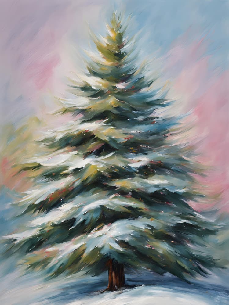 Colorful Winter Tree by Ohkimiko — canvas wall art