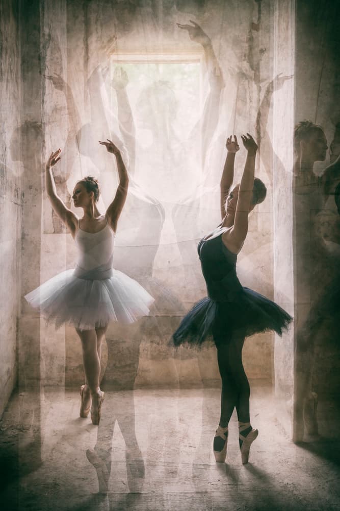 Ethereal Ballet Dancers by Roswitha Schleicher-Schwarz — canvas wall art