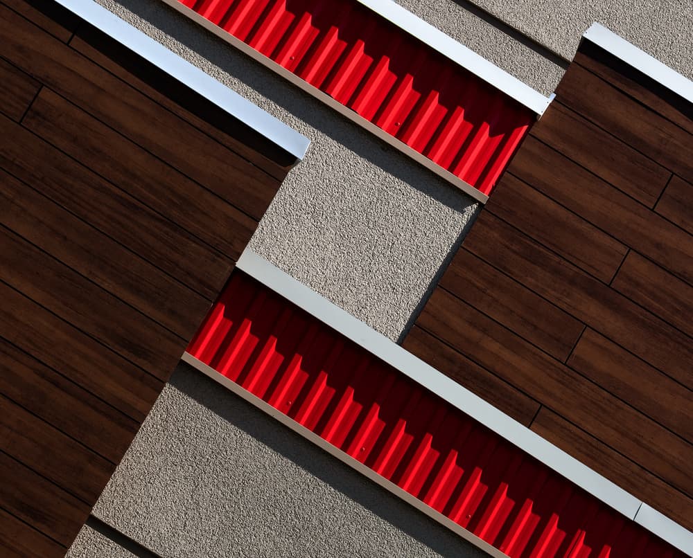Sharp Red Wood Geometry by Tomasz Buczkowski ( Tomush ) — canvas wall art