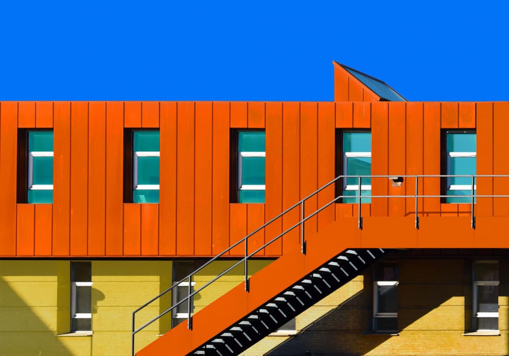 Vivid Orange Architecture by Arnon Orbach — canvas wall art