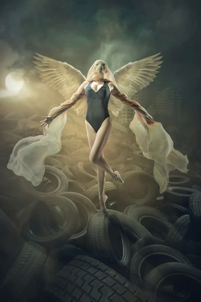 Graceful Tire Angel by Ajar Setiadi — canvas wall art