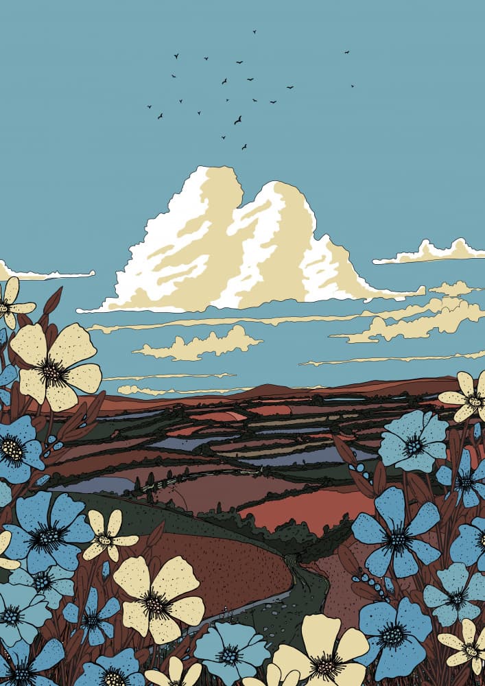 Rolling Hills Bloom by Nicholas — canvas wall art