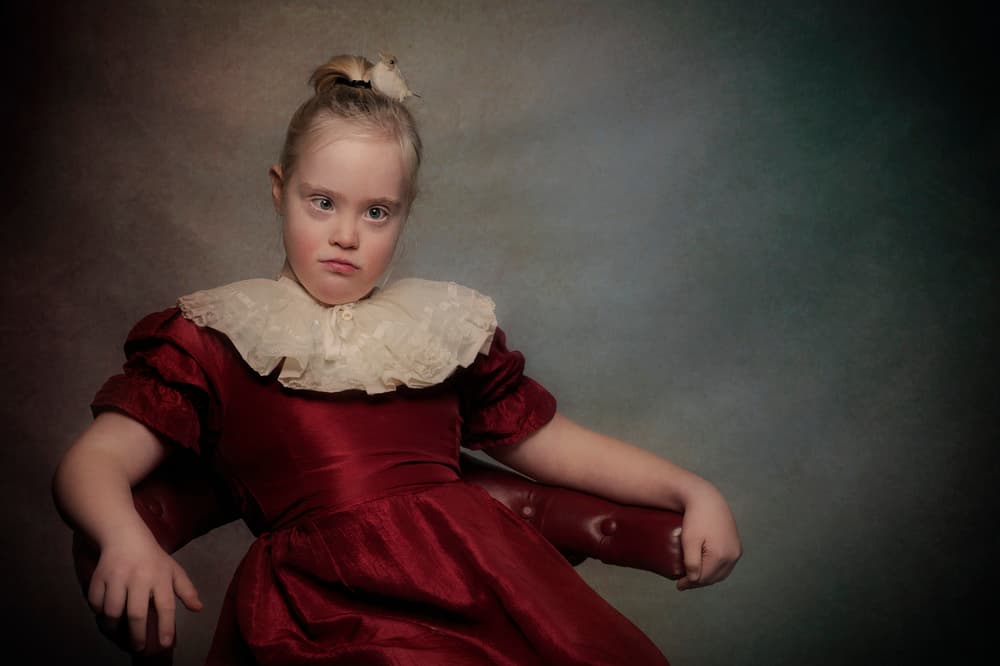 Pensive Child Portrait by Monika Vanhercke — canvas wall art