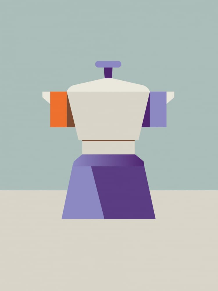 Minimalist Moka Pot by DARIA IVANOVNA — canvas wall art