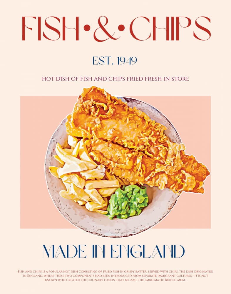 Classic Fish And Chips by Nazma Khokhar — canvas wall art