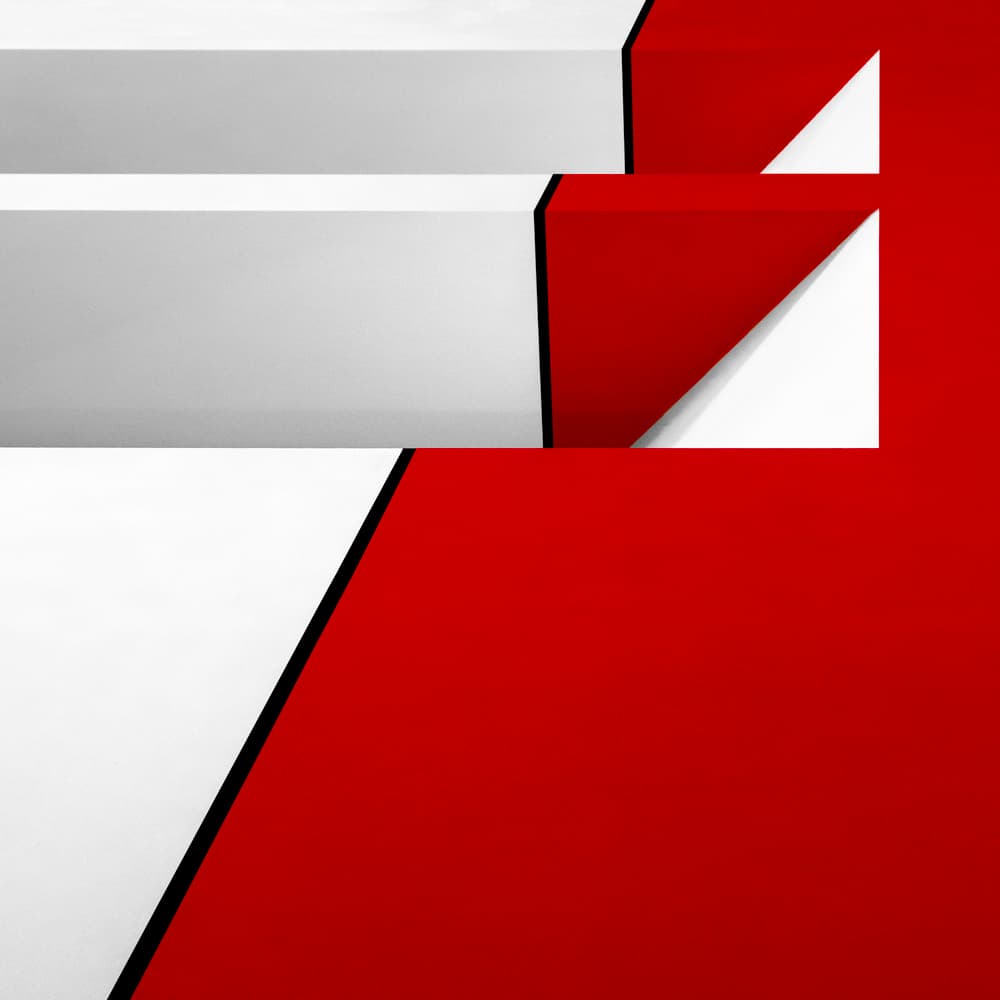 Red White Geometric Layers by Gilbert Claes — canvas wall art