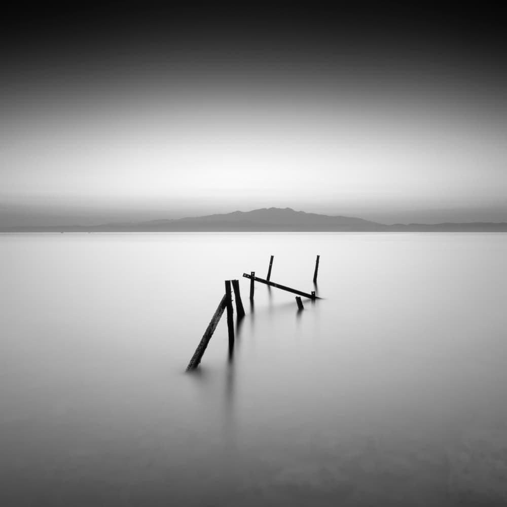 Tranquil Water Posts by Catalin Baican — canvas wall art