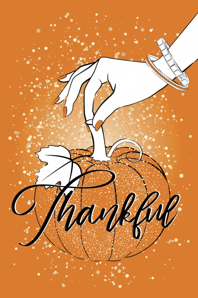 Elegant Thankful Pumpkin by Martina — canvas wall art