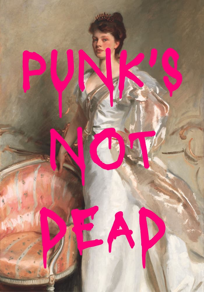 Pink Graffiti Portrait by Athene Fritsch — canvas wall art