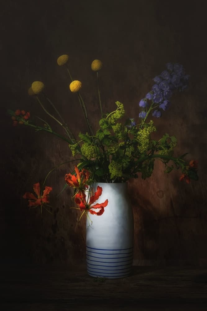 Elegant Floral Still Life by Saskia Dingemans — canvas wall art