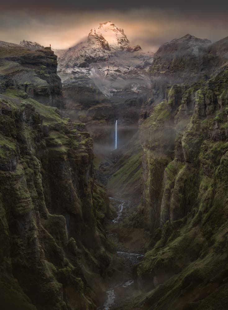 Majestic Canyon Waterfall by Peter Svoboda MQEP — canvas wall art