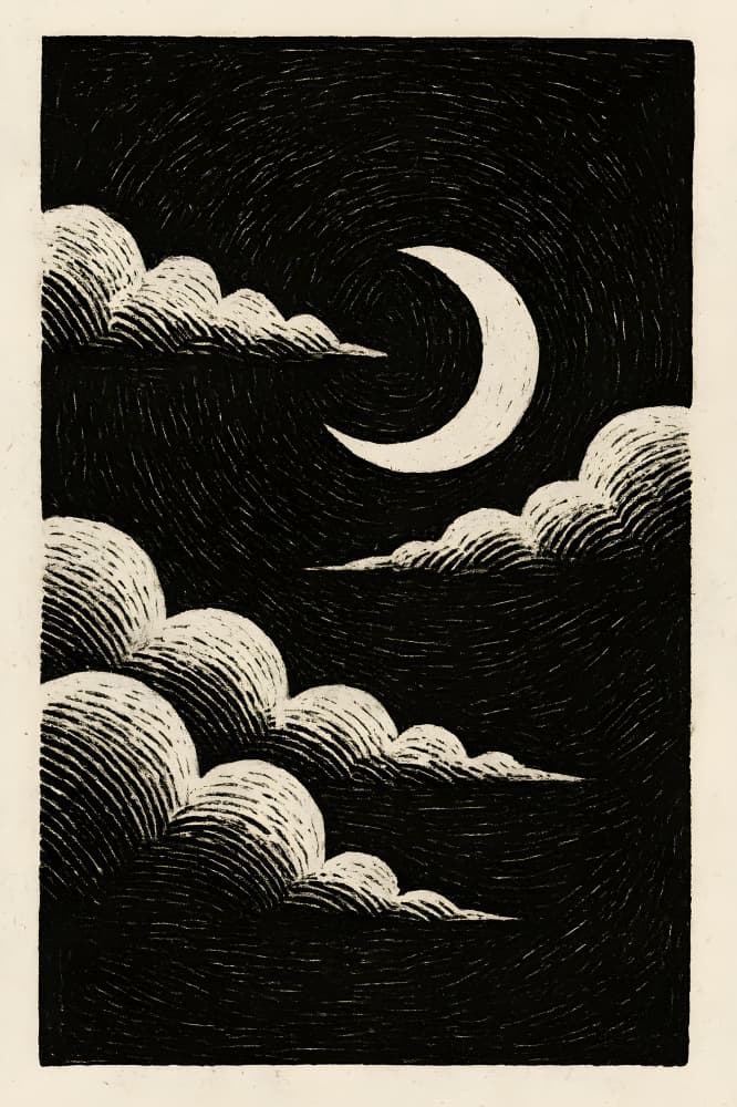 Crescent Moon Dream by HUGO — canvas wall art