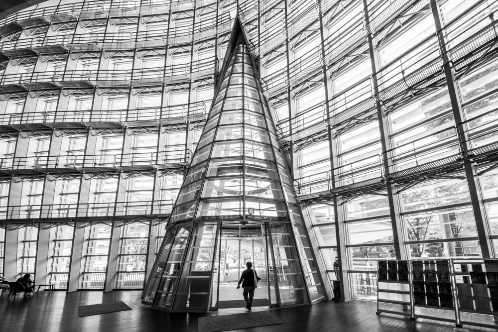 Geometric Glass Entrance by Michiko Ôtomo — canvas wall art
