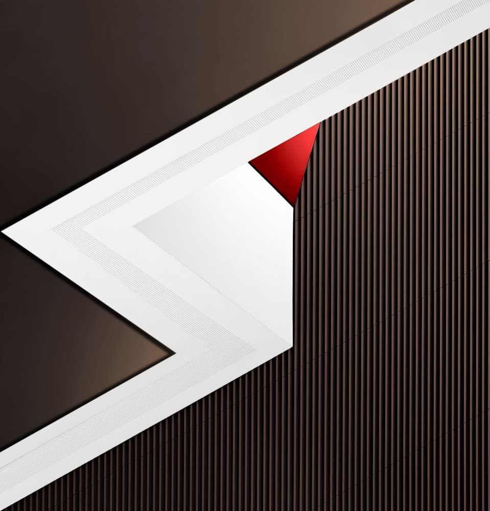 Modern Geometric Red Accent by Tomasz Buczkowski ( Tomush ) — canvas wall art
