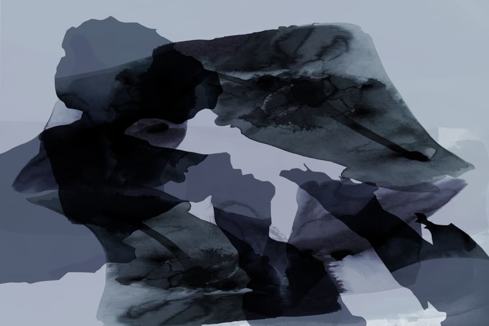 Blue Abstract Forms by cartissi — canvas wall art