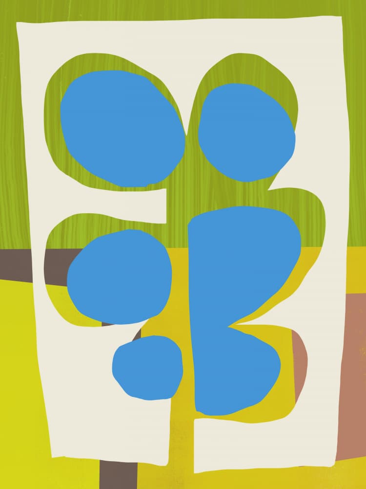 Green Blue Organic Abstract by Little Dean — canvas wall art