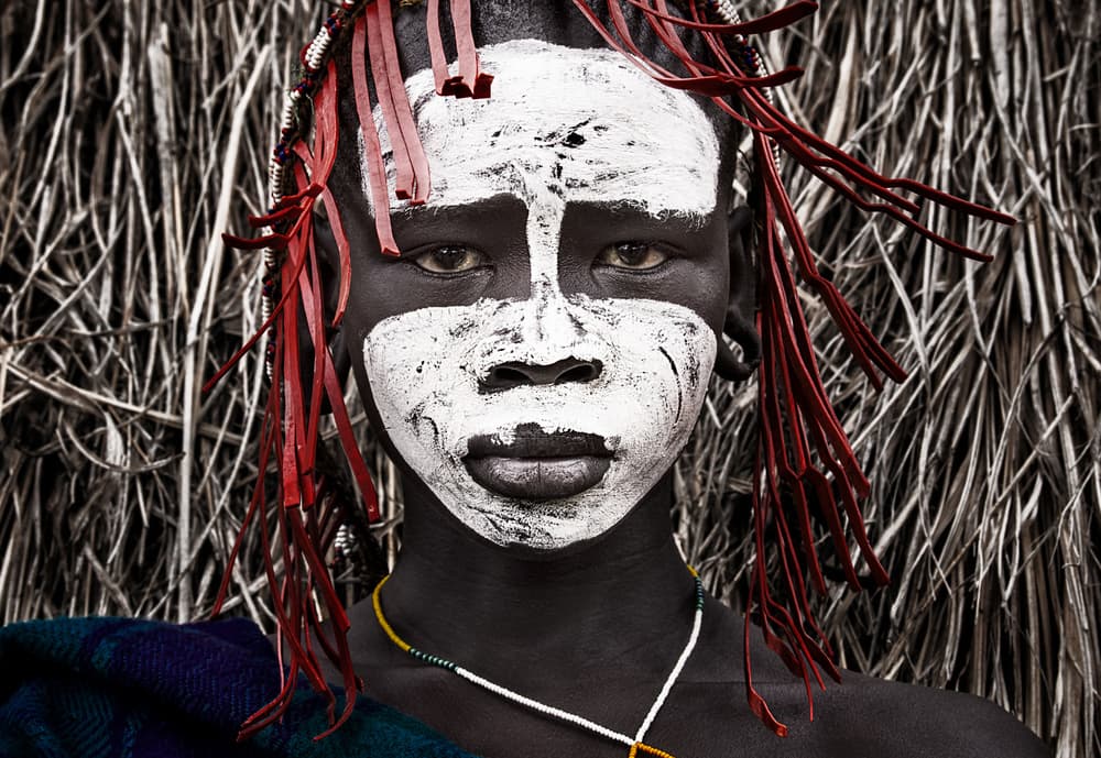 Striking Tribal Portrait by Joxe Inazio Kuesta Garmendia — canvas wall art