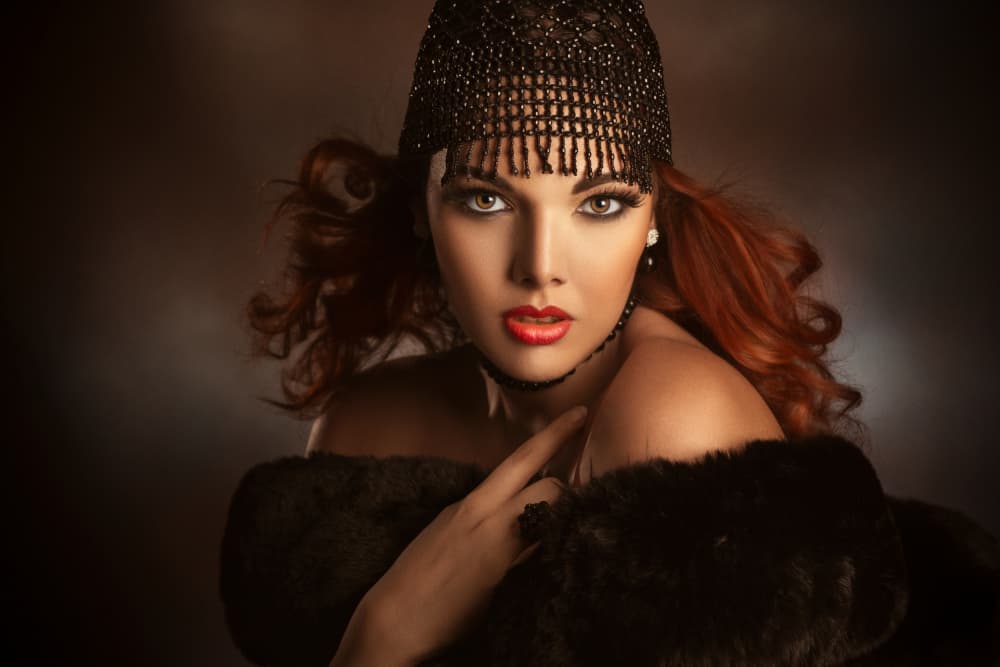 Elegant Flapper Portrait by Peppe Tambè — canvas wall art