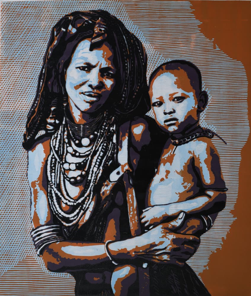 Tribal Mother And Child by Tosin Oyeniyi — canvas wall art