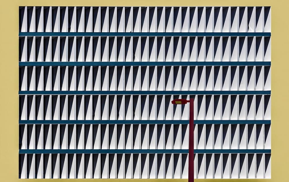Urban Pattern and Red Light by Arnon Orbach — canvas wall art