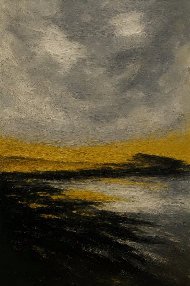 Golden Horizon Abstract by HUGO — canvas wall art