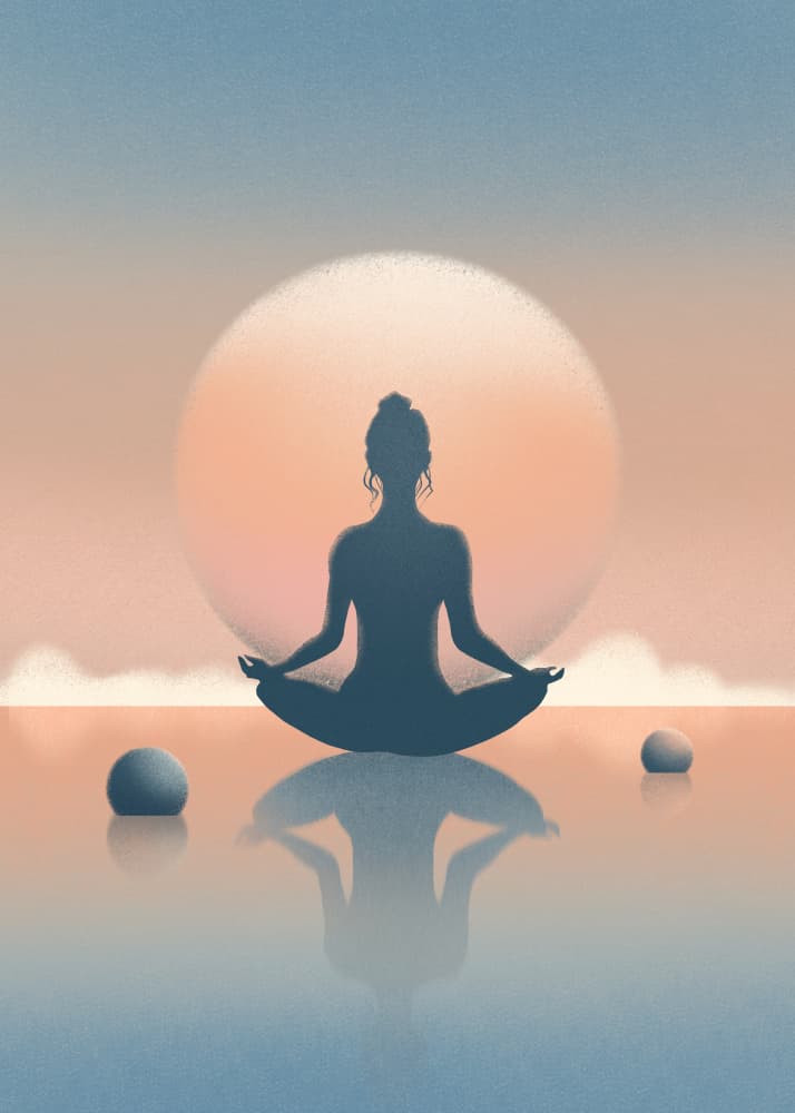 Serene Sunset Meditation by Fadil Roze — canvas wall art