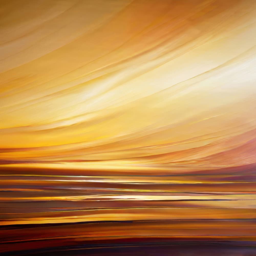 Golden Horizon Waves by Alpenglow Workshop — canvas wall art