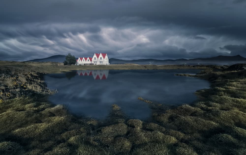 Moody Lakeside Reflection by Larry Deng APA — canvas wall art