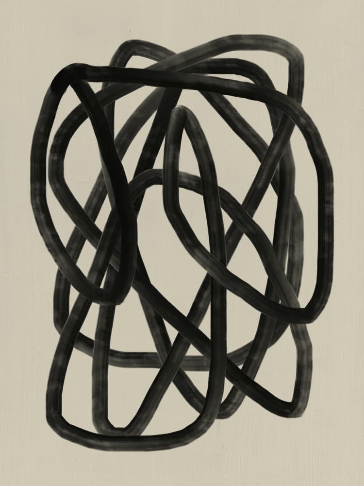 Abstract Tangled Forms by Little Dean — canvas wall art