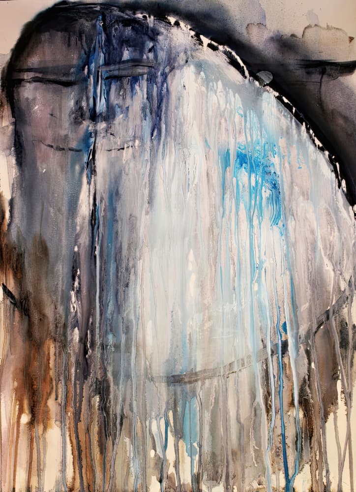 Abstract Blue Gray Flow by RodMacIver — canvas wall art
