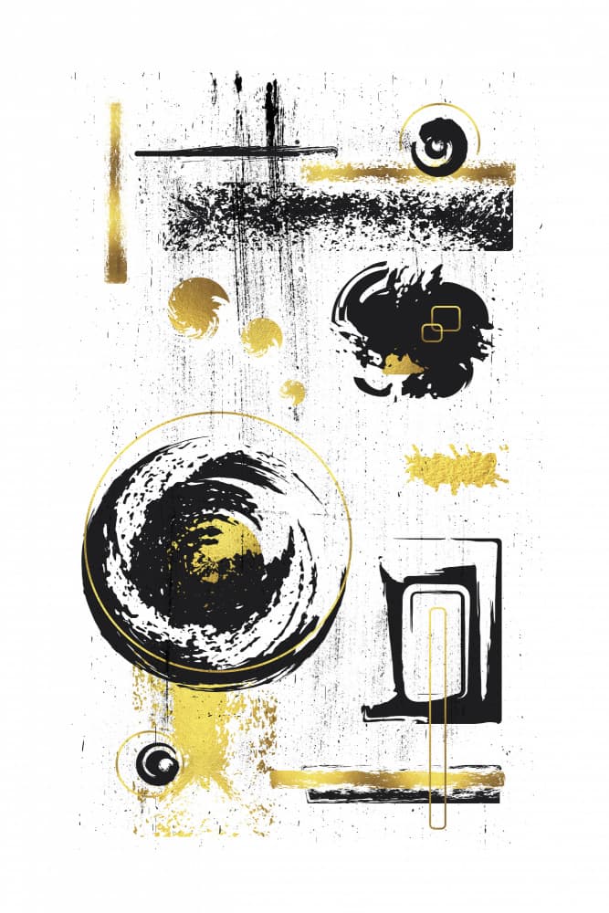 Elegant Gold Black Abstract by Melanie Viola — canvas wall art